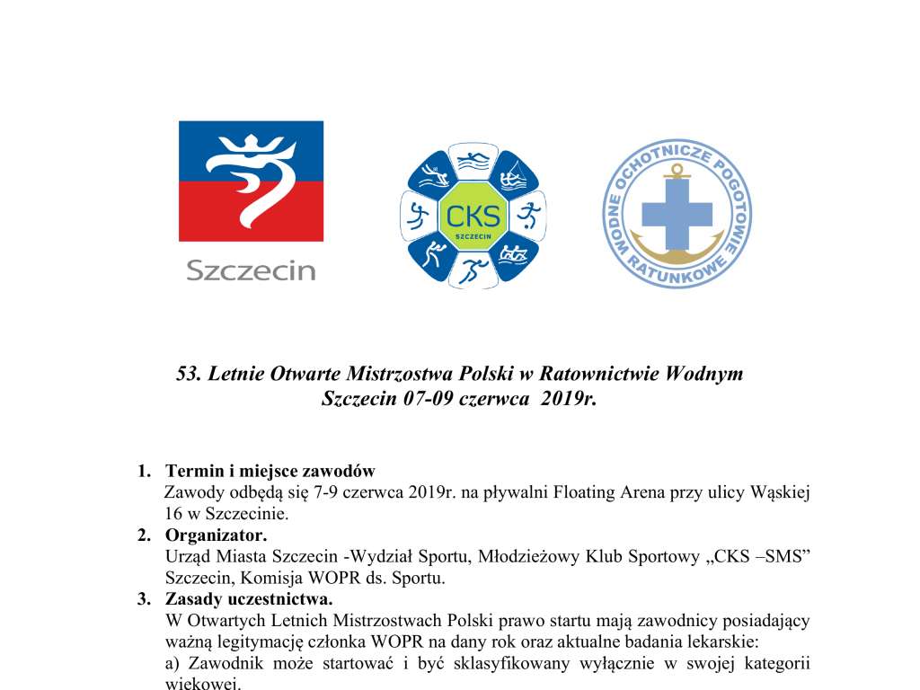 53. Letnie Otwarte Mistrzostwa Polski w Ratownictwie Wodnym