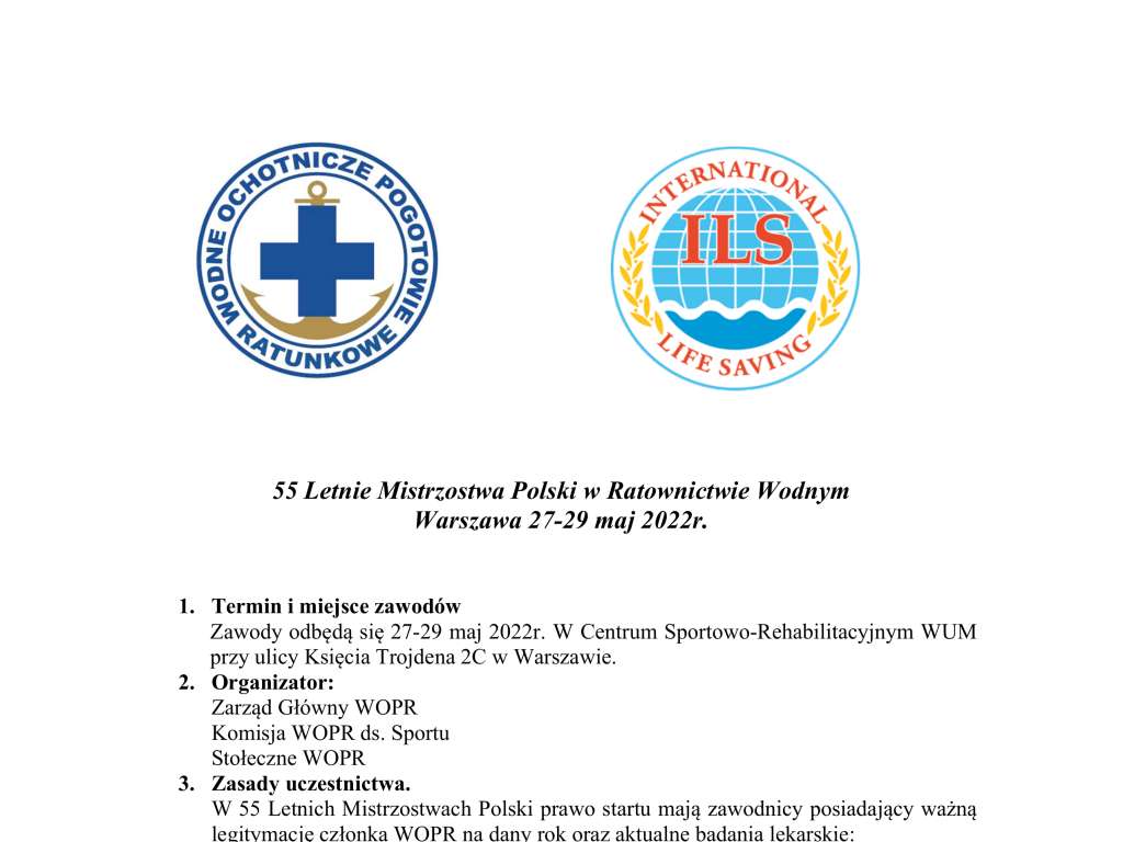 55. Letnie Mistrzostwa Polski w Ratownictwie Wodnym