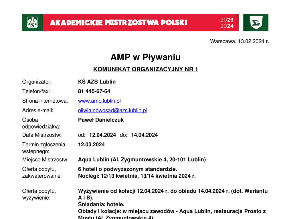 Akademickie Mistrzostwa Polski w pływaniu