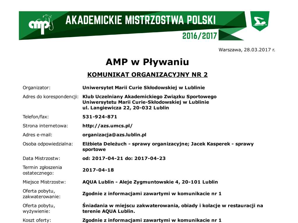 Akademickie Mistrzostwa Polski w pływaniu