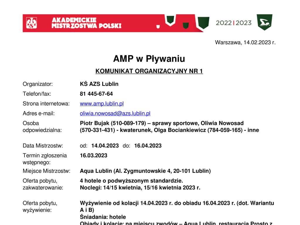 Akademickie Mistrzostwa Polski w pływaniu