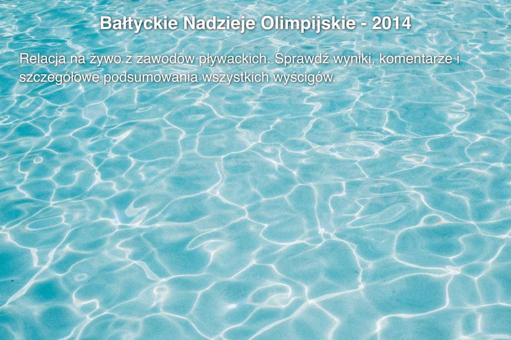 Bałtyckie Nadzieje Olimpijskie - 2014