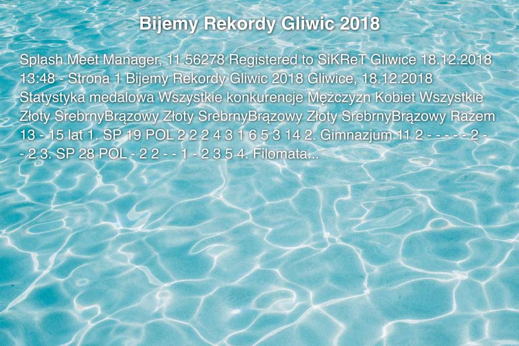 Bijemy Rekordy Gliwic 2018