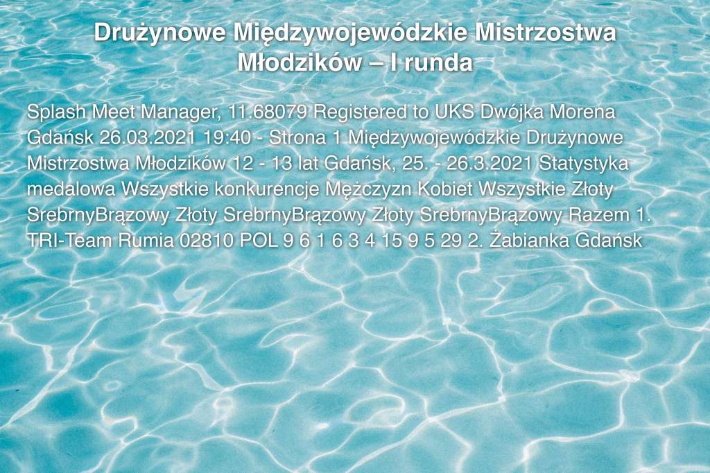 Drużynowe Międzywojewódzkie Mistrzostwa Młodzików – I runda