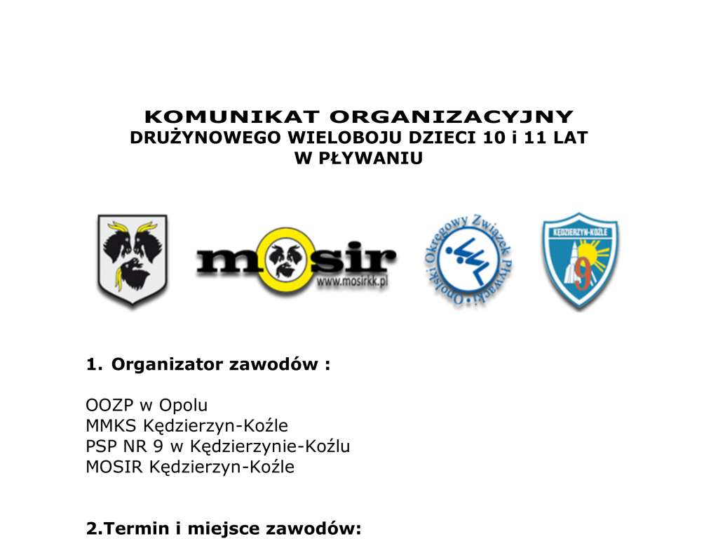 Drużynowy Wielobój  Pływacki 10 i 11 lat