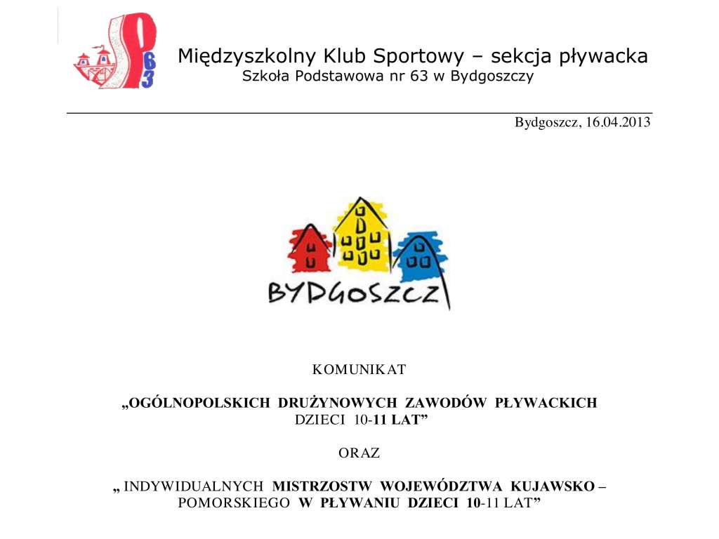 Drużynowy Wielobój Pływacki Dzieci 10-11 lat