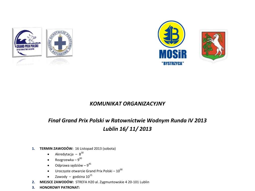 Finał Grand Prix Polski w Ratownictwie Wodnym Runda IV 2013