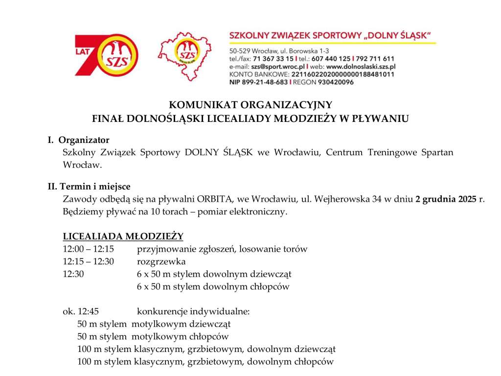 Finał Wojewódzki Licealiady Młodzieży