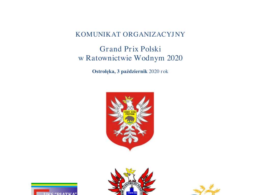 Grand Prix Polski w Ratownictwie Wodnym 2020