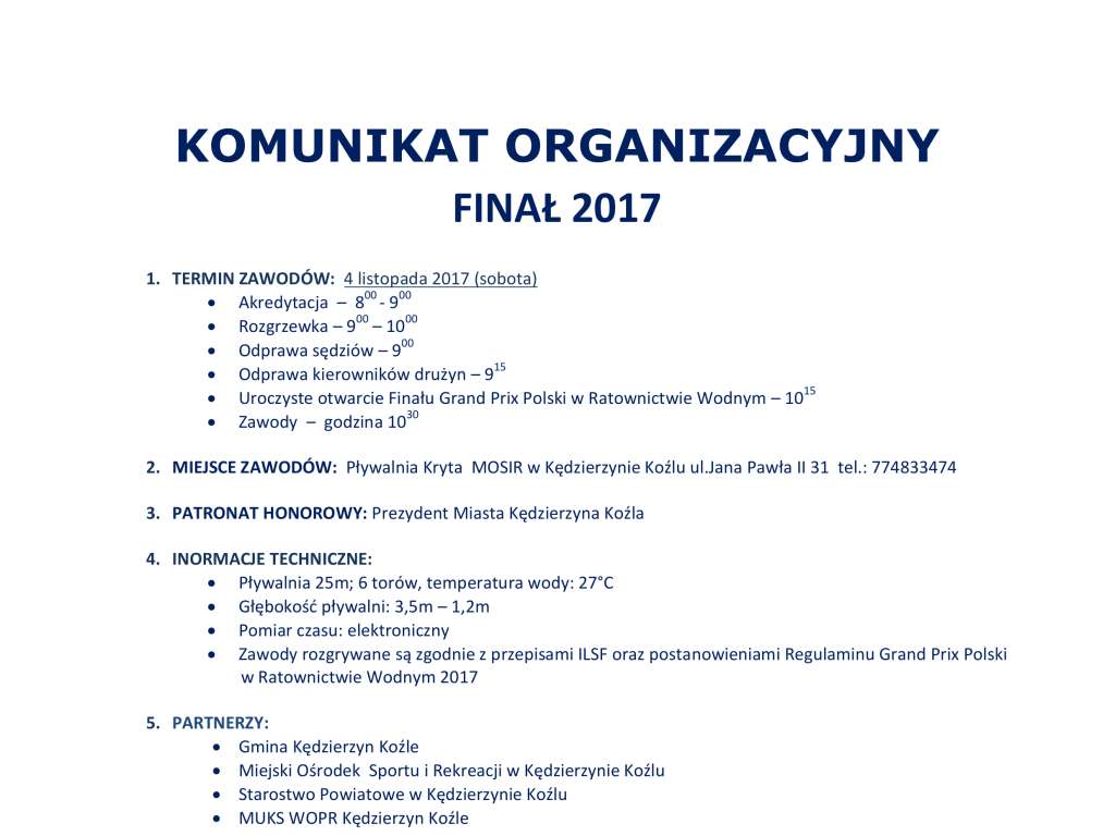 Grand Prix Polski w Ratownictwie Wodnym – FINAŁ