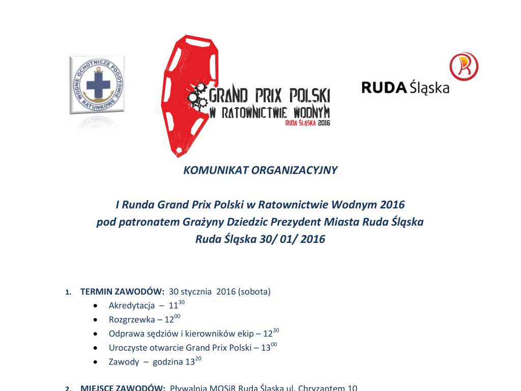 Grand Prix Polski w Ratownictwie Wodnym  I runda 2016