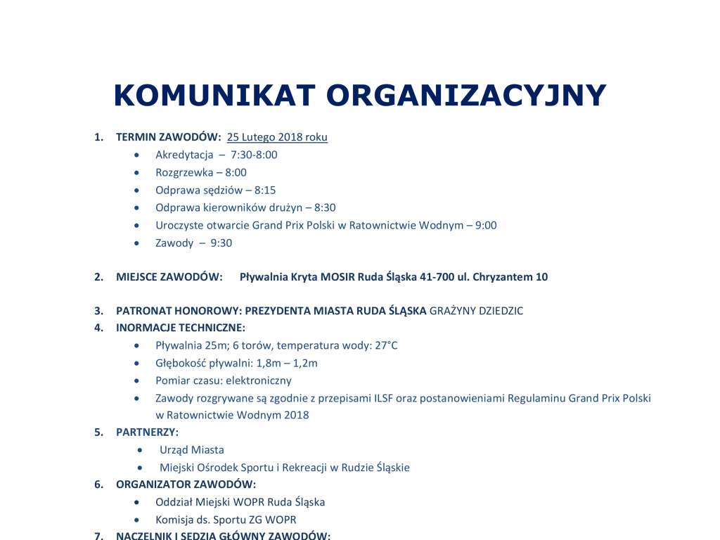 Grand Prix Polski w Ratownictwie Wodnym – Runda I