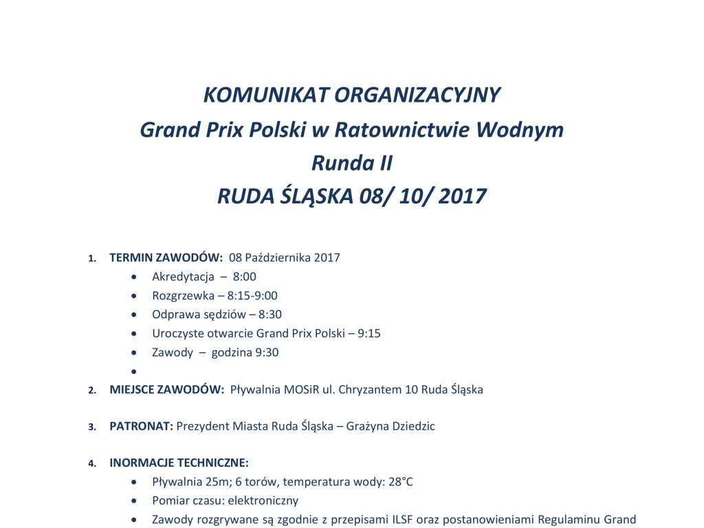Grand Prix Polski w Ratownictwie Wodnym - Runda II