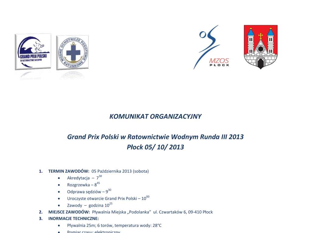 Grand Prix Polski w Ratownictwie Wodnym Runda III 2013