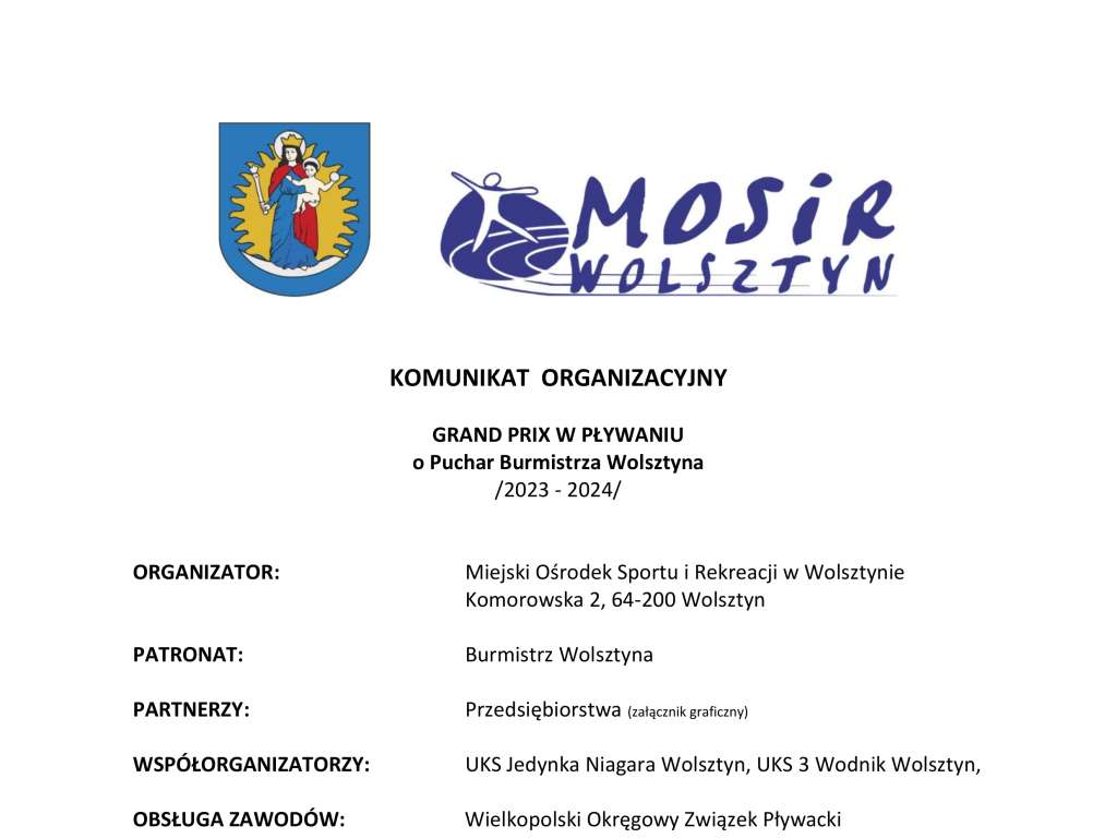 Grand Prix w pływaniu o Puchar Burmistrza Wolsztyna