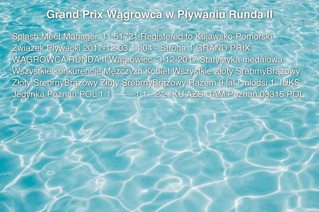 Grand Prix Wągrowca w Pływaniu Runda II