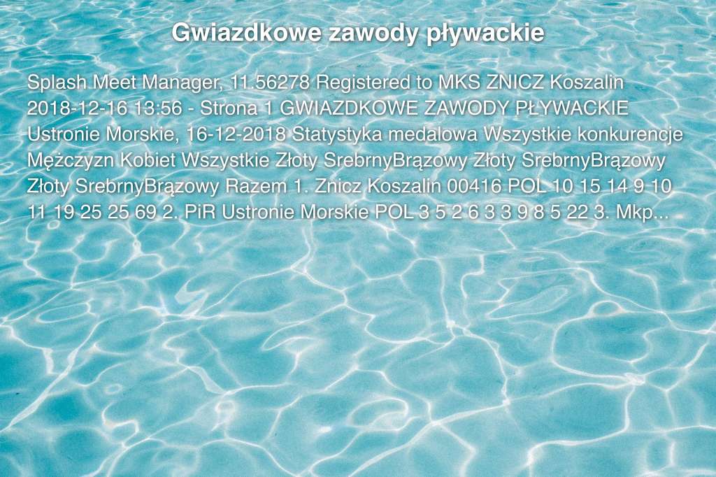 Gwiazdkowe zawody pływackie