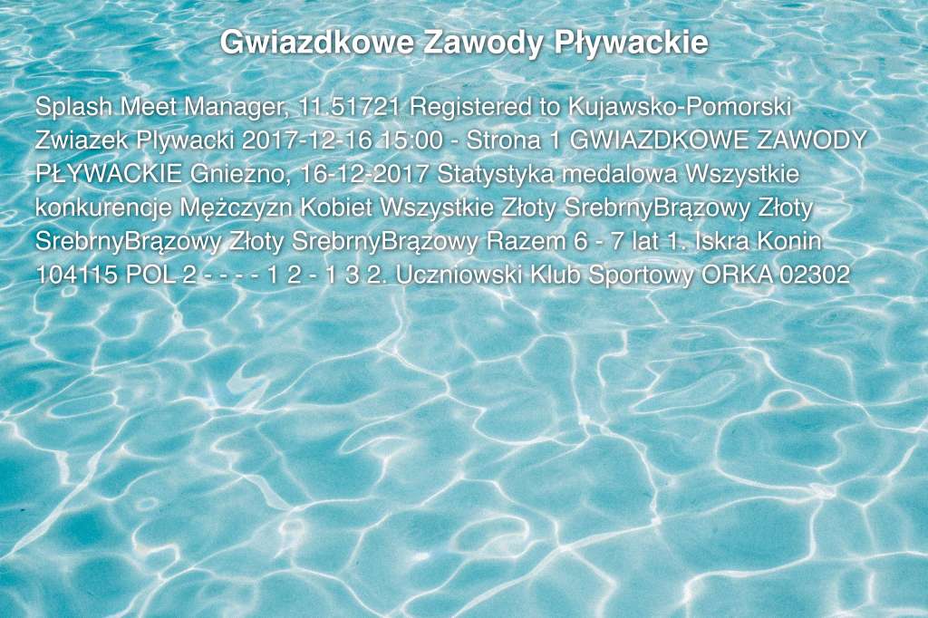 Gwiazdkowe Zawody Pływackie