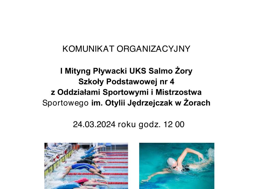 I Mityng Pływacki UKS Salmo Żory