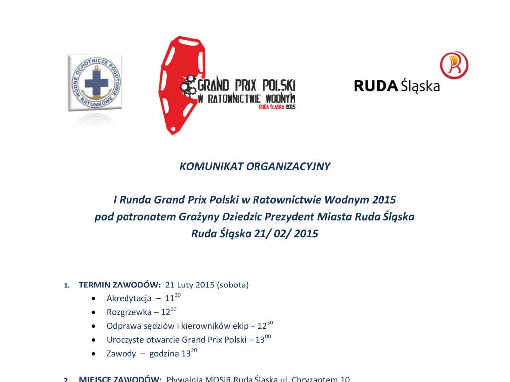 I Runda Grand Prix Polski w Ratownictwie Wodnym 2015