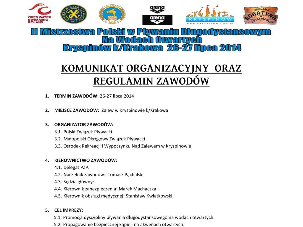 II Mistrzostwa Polski w Pływaniu Długodystansowym na Wodach Otwartych