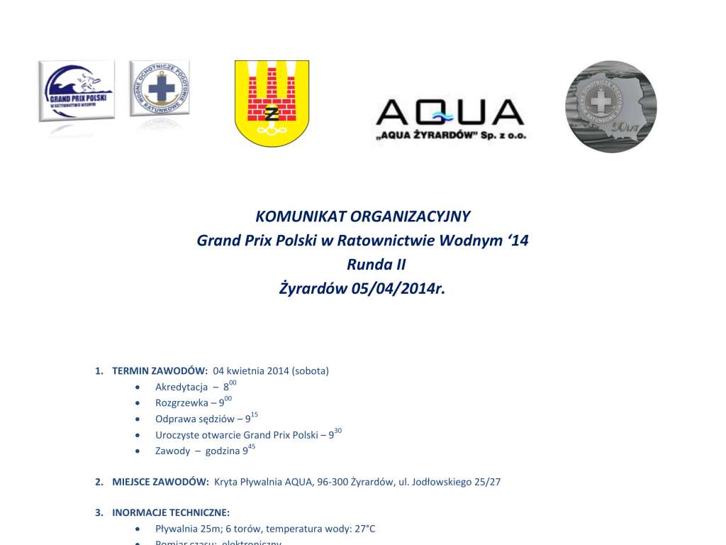 II runda Grand Prix Polski w Ratownictwie Wodnym