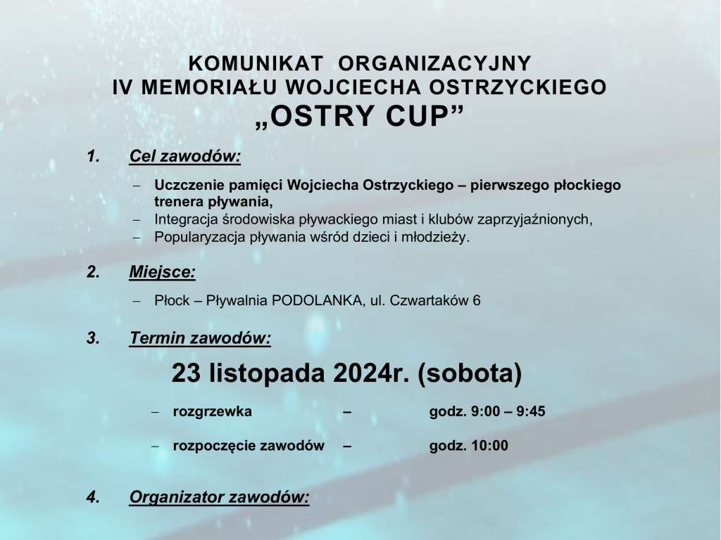 IV Memoriał Wojciecha Ostrzyckiego OSTRY CUP