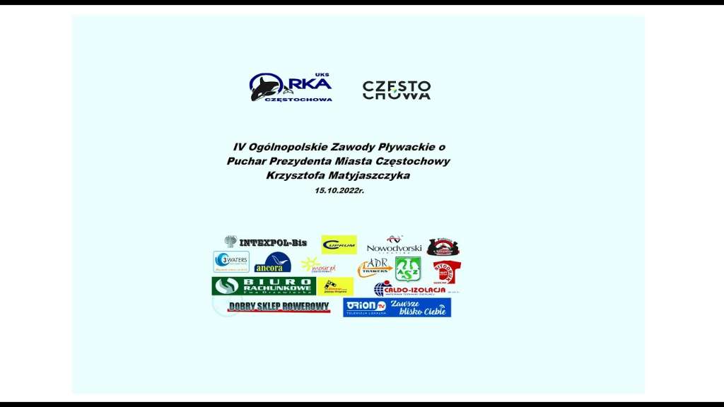 IV Ogólnopolskie zawody pływackie o puchar prezydenta miasta Częstochowy Krzysztofa Matyjaszczyka