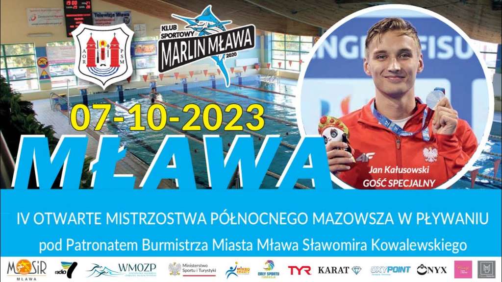 IV Otwarte Mistrzostwa Północnego Mazowsza w pływaniupod Patronatem Burmistrza Miasta Mława Sławomira Kowalewskiego