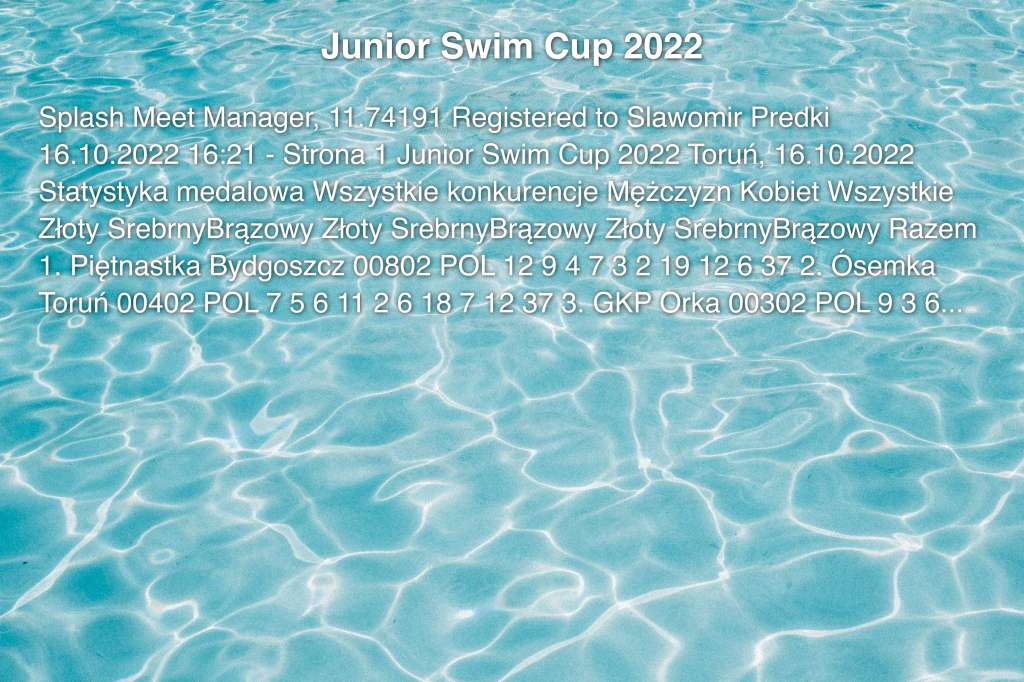 Junior Swim Cup 2022