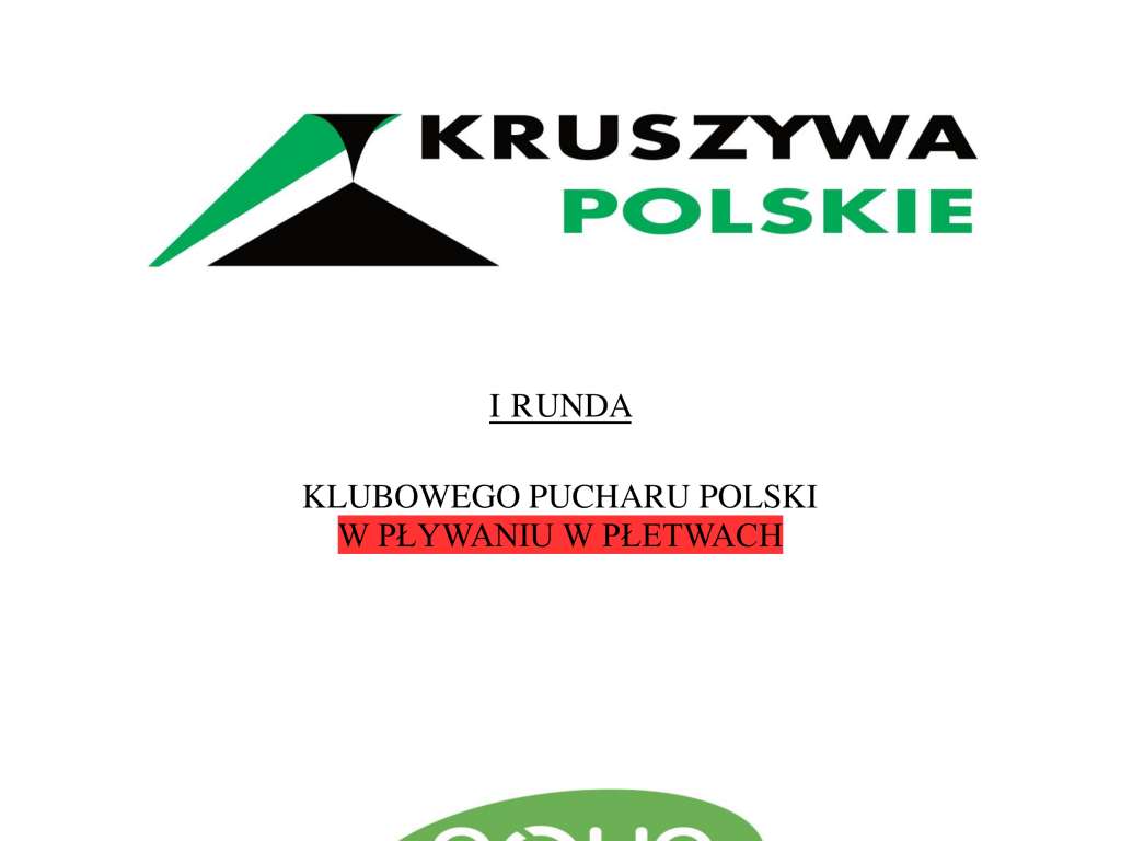 Klubowy Puchar Polski w Pływaniu w Płetwach Runda I