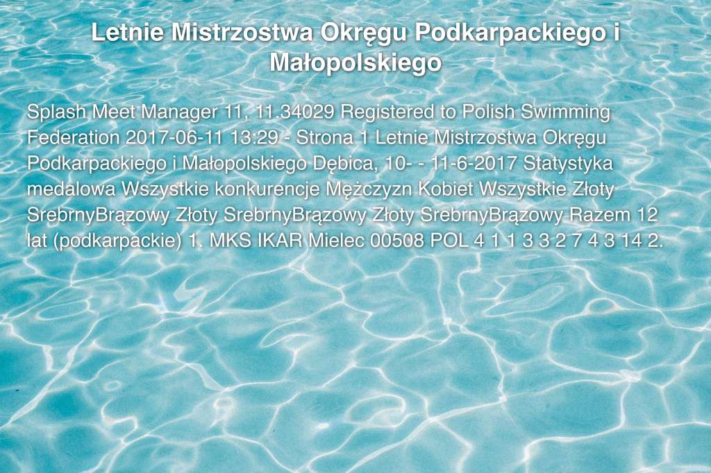 Letnie Mistrzostwa Okręgu Podkarpackiego i Małopolskiego