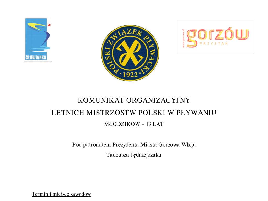 Letnie Mistrzostwa Polski Juniorów 13 lat w pływaniu