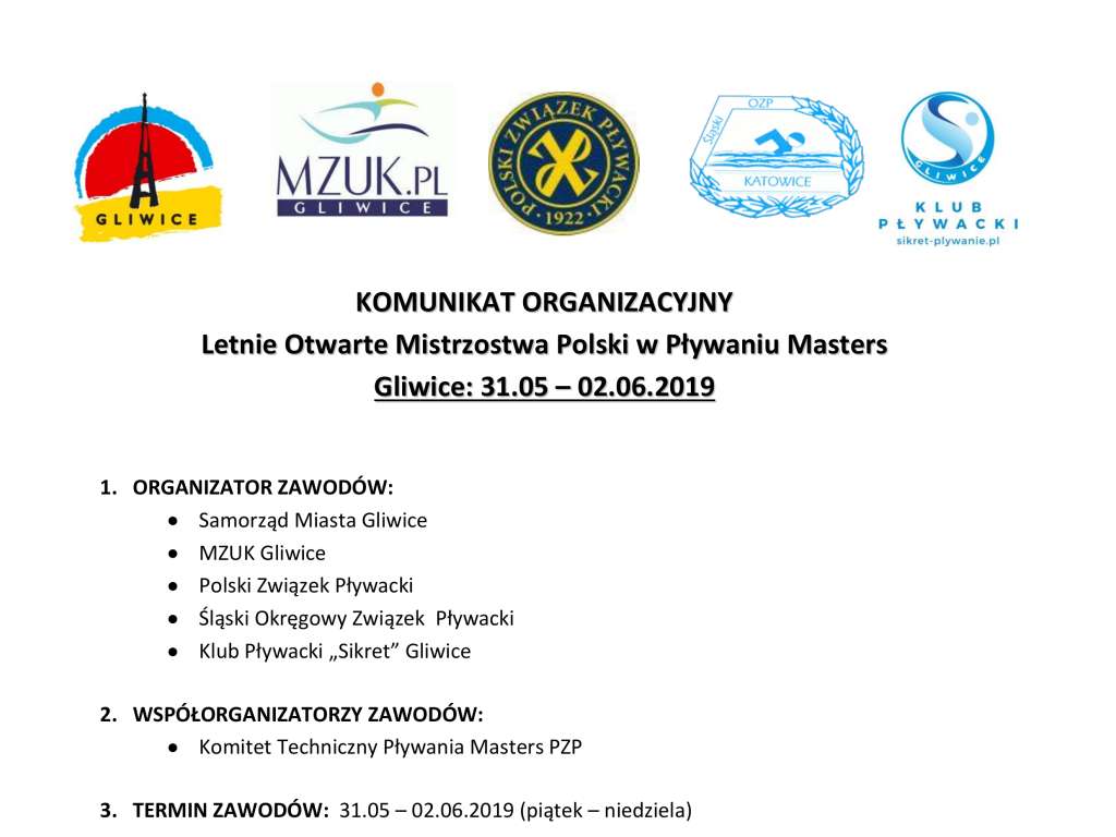 Letnie Mistrzostwa Polski Masters 2019
