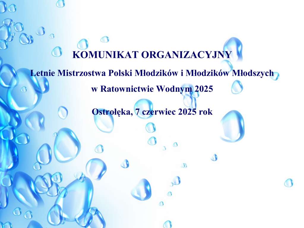 Letnie Mistrzostwa Polski Młodzików i Młodzików Młodszych w Ratownictwie Wodnym