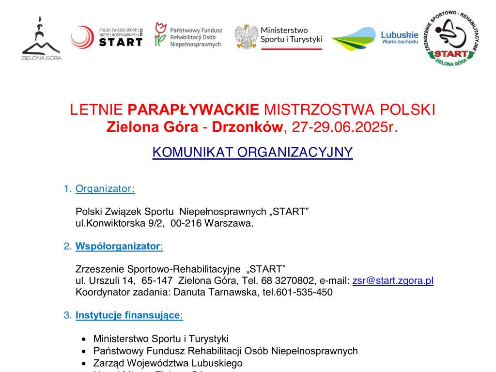 Letnie Parapływackie Mistrzostwa Polski w pływaniu