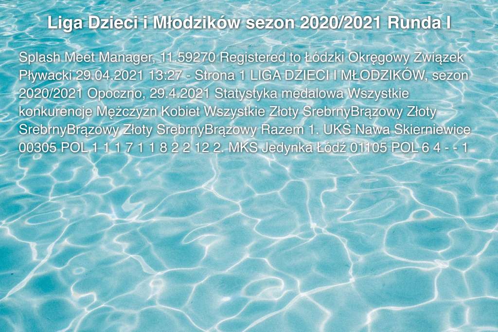 Liga Dzieci i Młodzików sezon 2020/2021 Runda I
