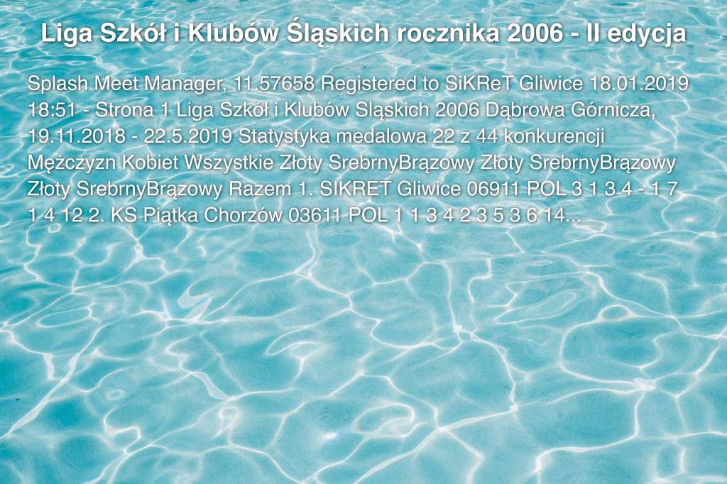 Liga Szkół i Klubów Śląskich rocznika 2006 - II edycja
