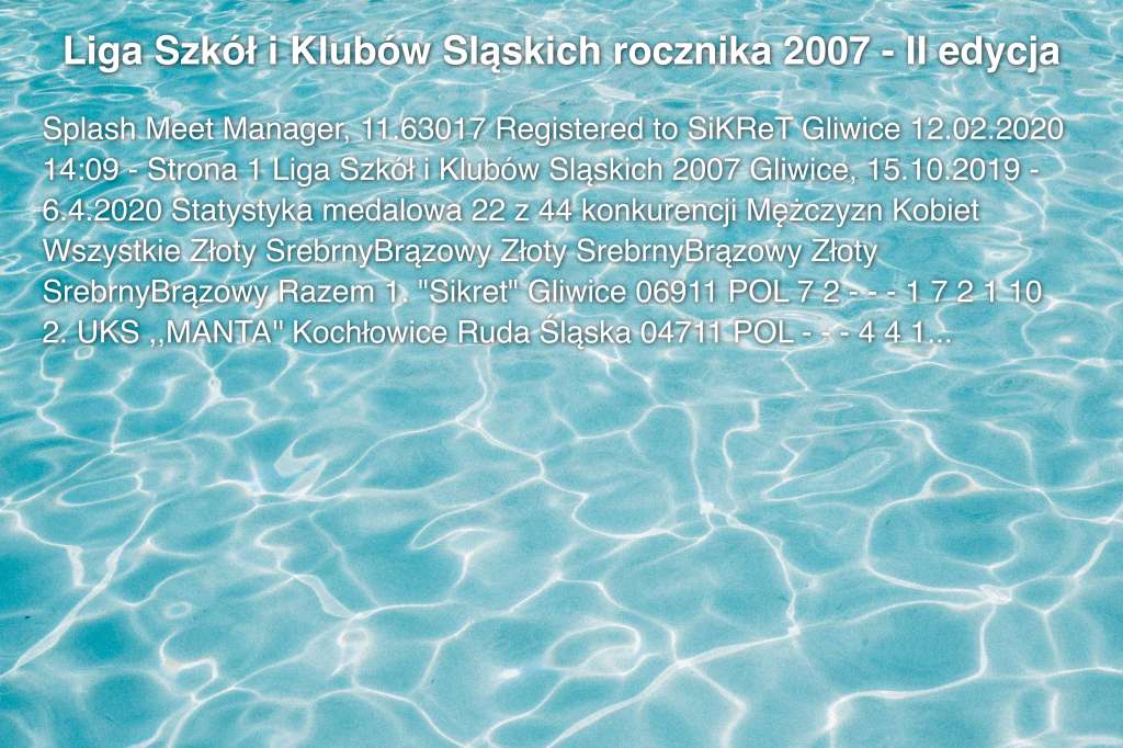 Liga Szkół i Klubów Sląskich rocznika 2007 - II edycja