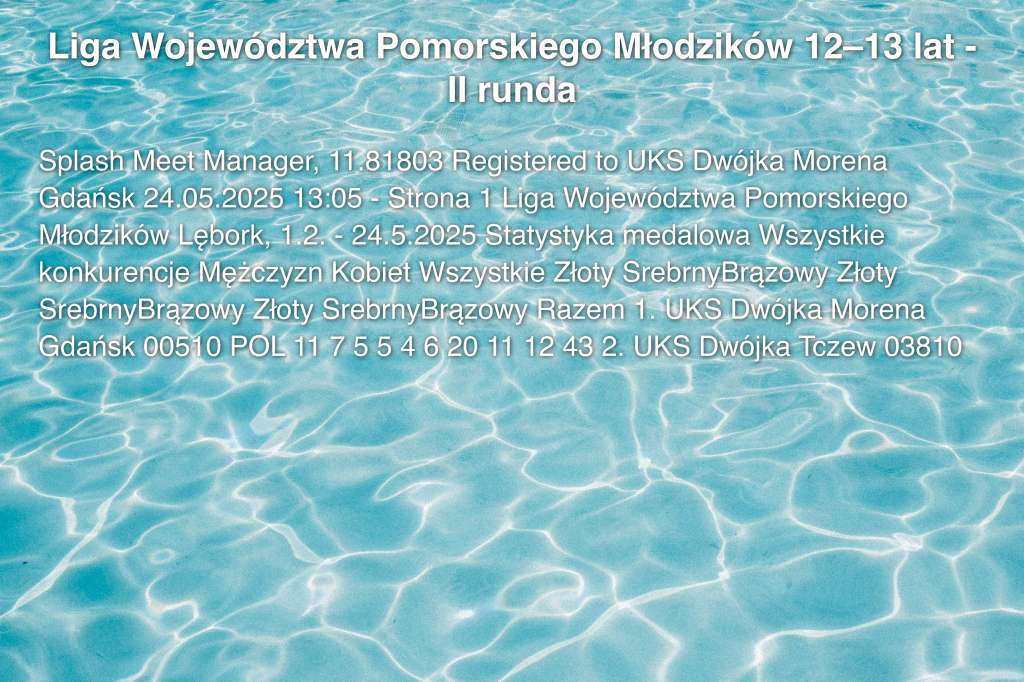 Liga Województwa Pomorskiego Młodzików 12–13 lat - II runda