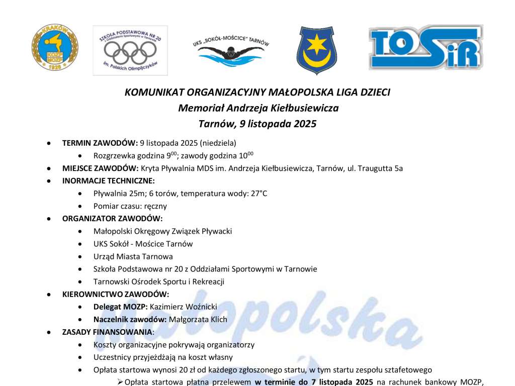 Małopolska Liga Dzieci – Memoriał Andrzeja Kiełbusiewicza