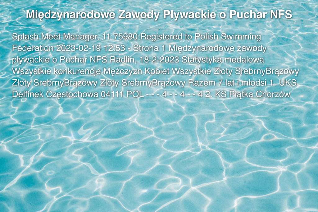 Międzynarodowe Zawody Pływackie o Puchar NFS
