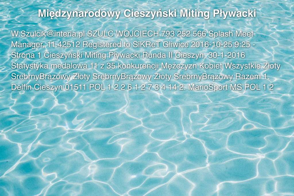 Międzynarodowy Cieszyński Miting Pływacki