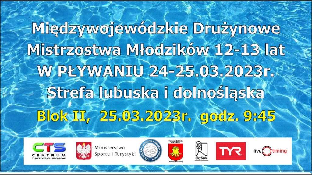 Międzywojewódzkie Drużynow Mistrzostwa Młodzików 12-13 lat w pływaniu Strefa lubuska i dolnośląska
