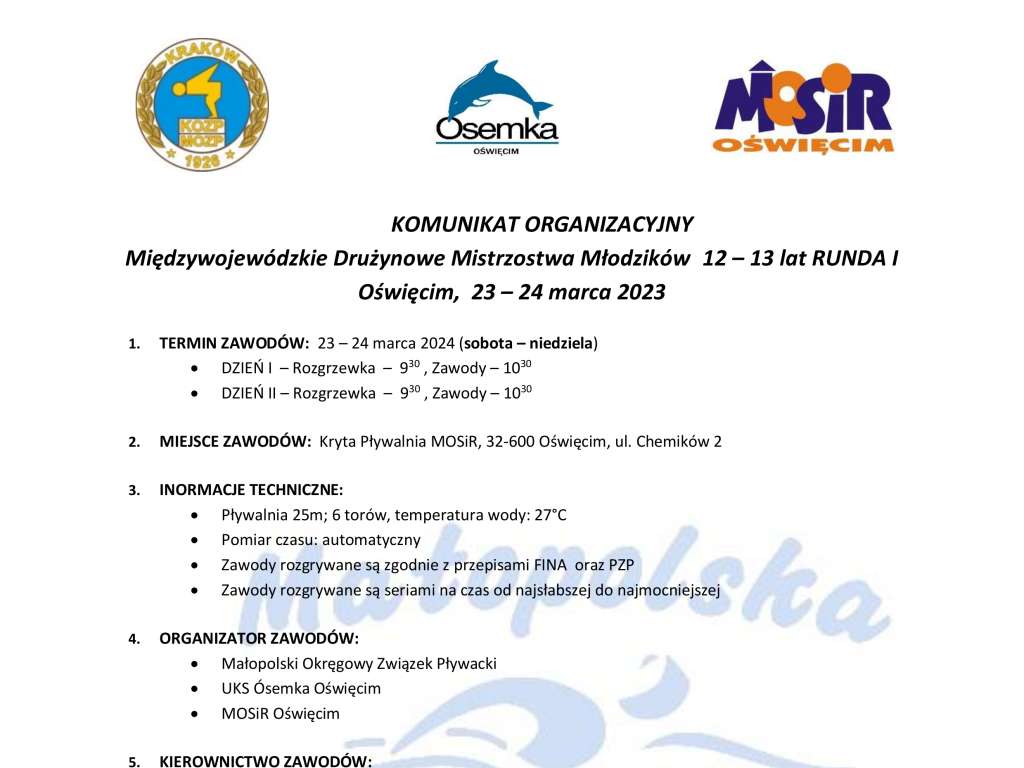 Międzywojewódzkie Drużynowe Mistrzostwa Młodzików 12-13 lat