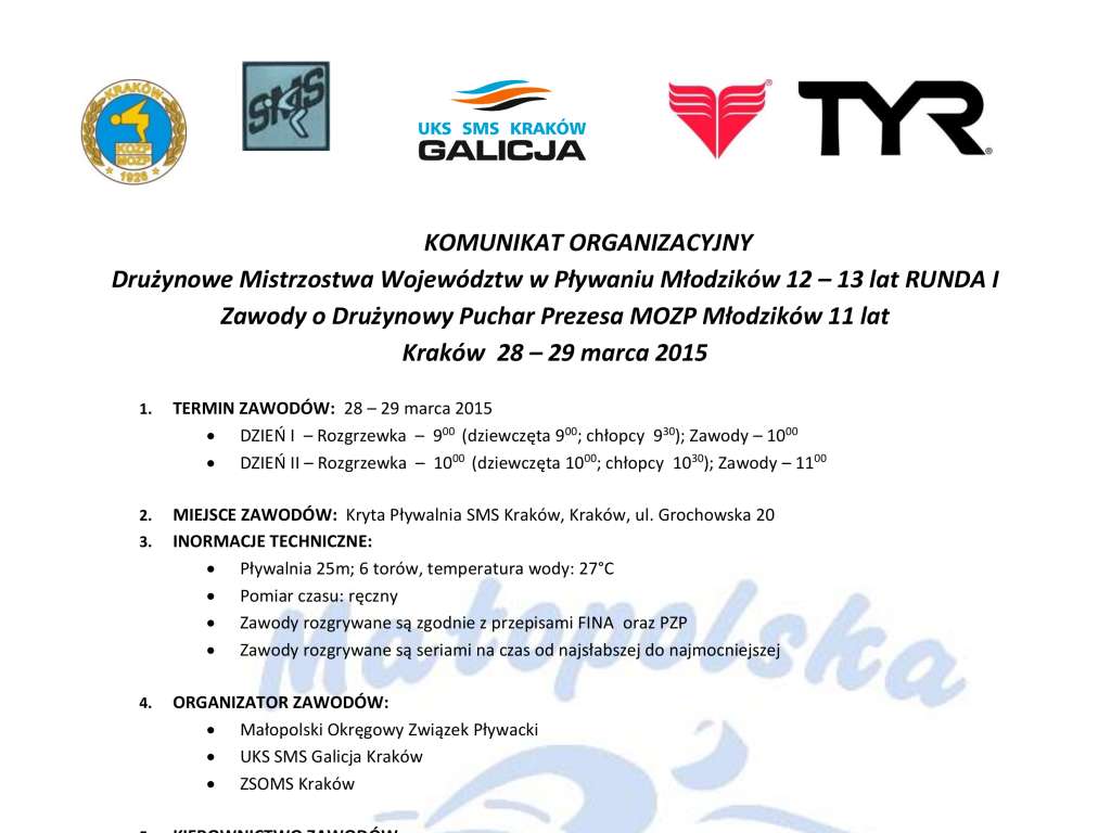 Międzywojewódzkie  Drużynowe Mistrzostwa Młodzików 12, 13 lat