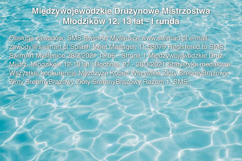 Międzywojewódzkie Drużynowe Mistrzostwa Młodzików 12, 13 lat - I runda