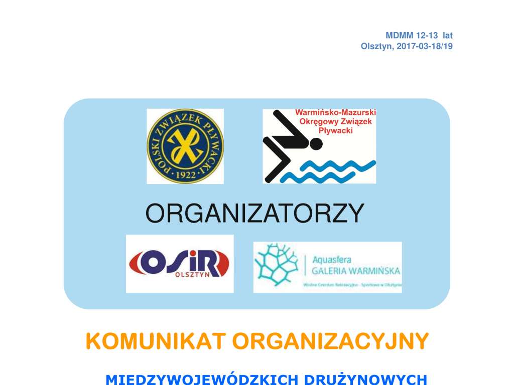 Międzywojewódzkie  Drużynowe Mistrzostwa Młodzików 12, 13 lat  I runda