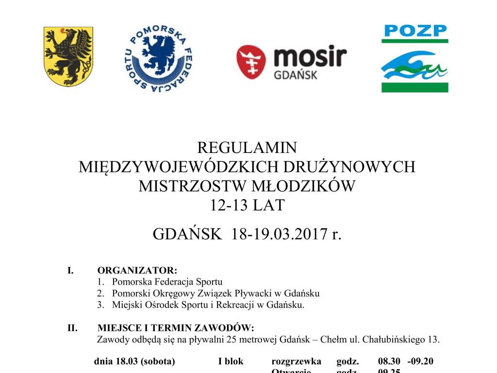 Międzywojewódzkie  Drużynowe Mistrzostwa Młodzików 12, 13 lat  I runda