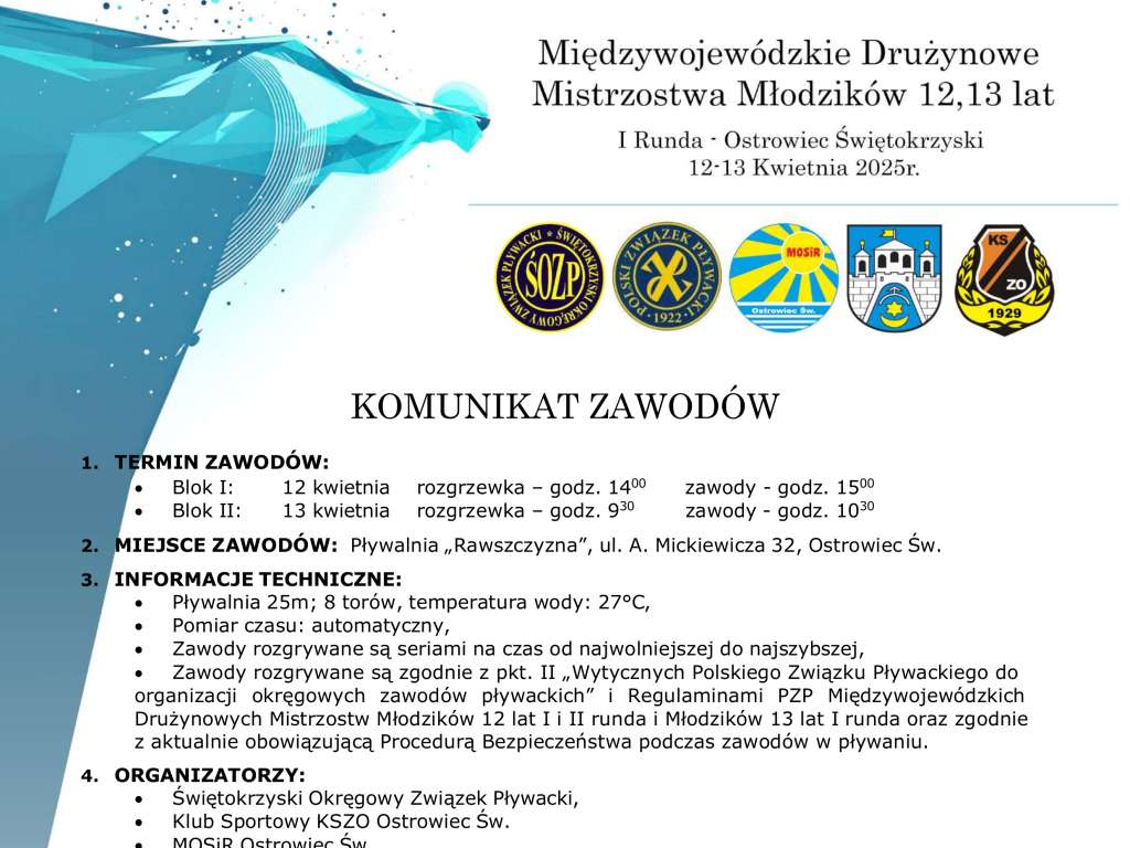 Międzywojewódzkie Drużynowe Mistrzostwa Młodzików 12 i 13 lat runda I